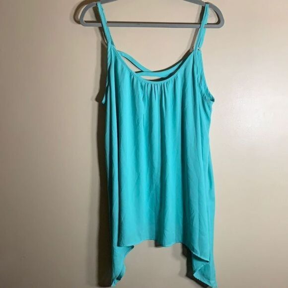 Torrid Turquoise Cross Back Tank Top - Picture 3 of 7